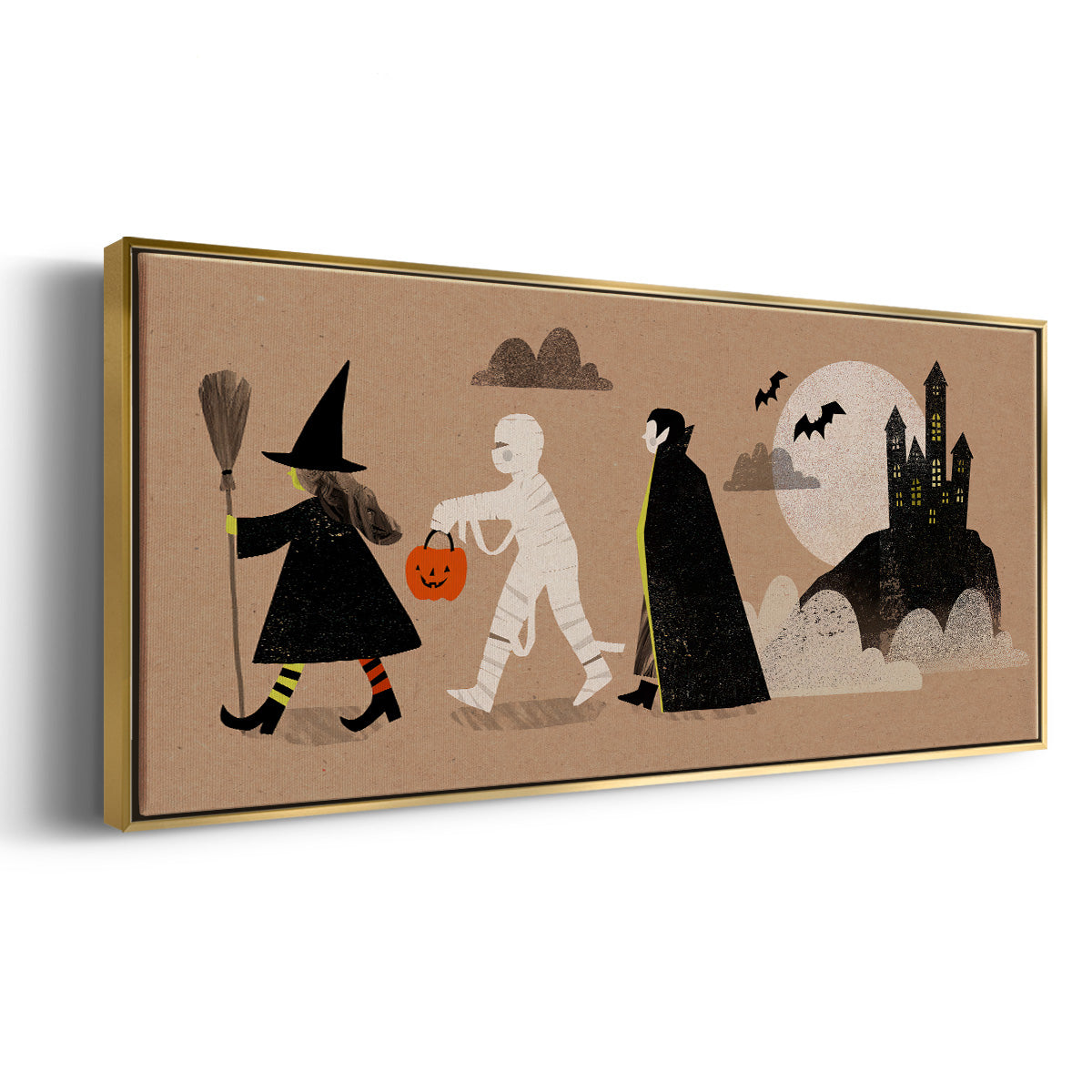 Graphic Halloween Collection D - Floater Framed Canvas Print