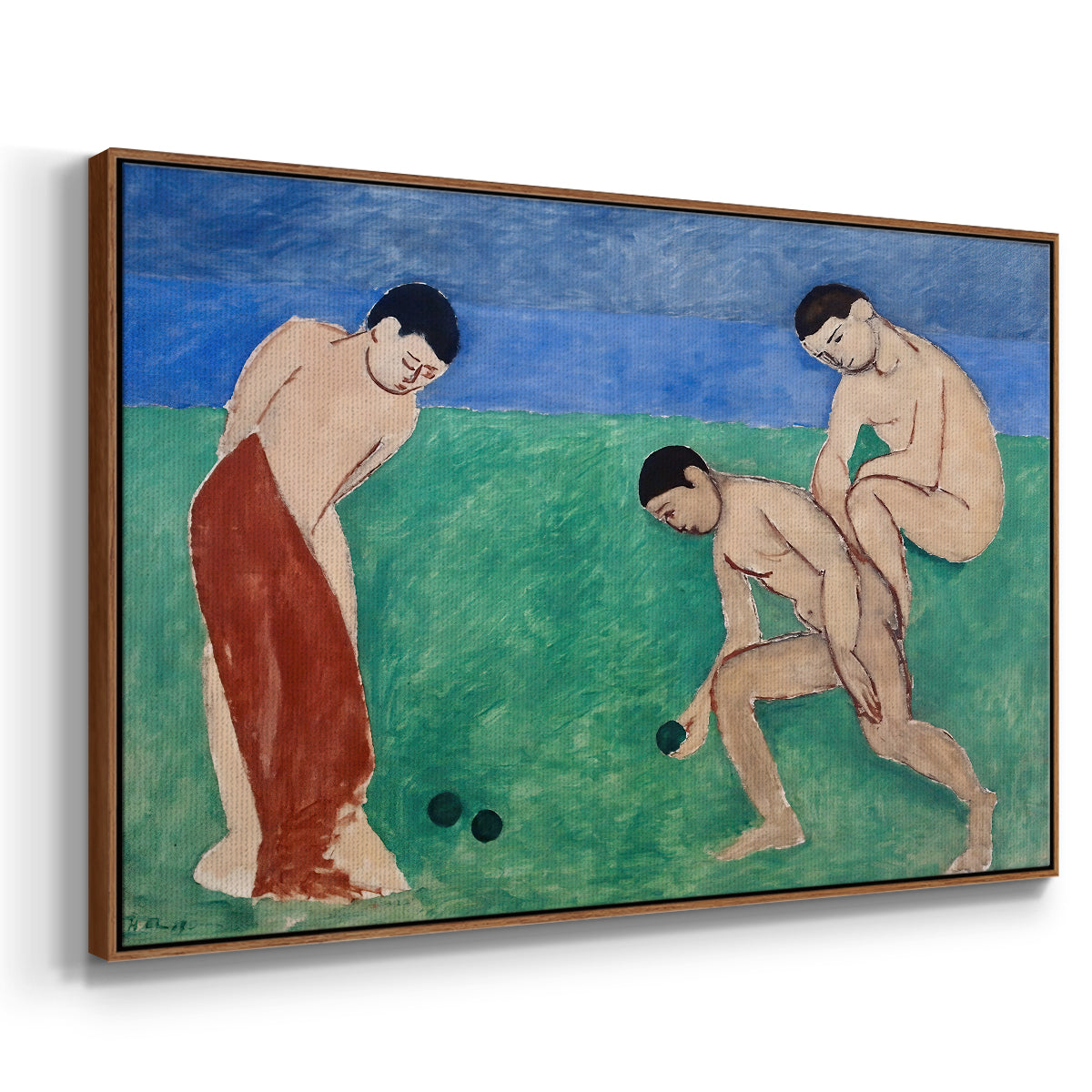 Game of Bowls, 1908 - Floater Framed Canvas Print