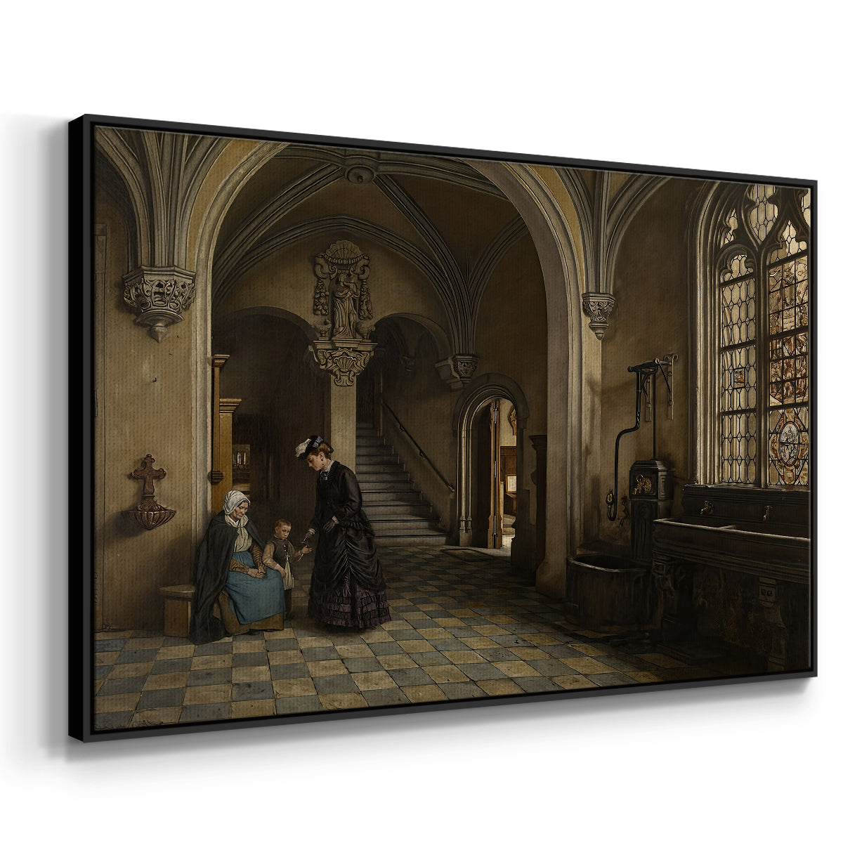 Interior of the Church of Saint Paul in Antwerp, c. 1865-1869 - Floater Framed Canvas Print