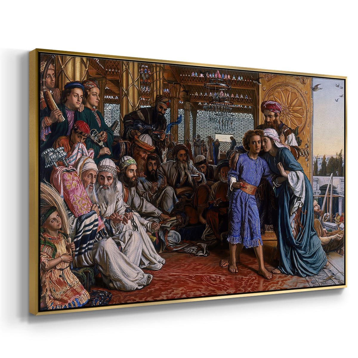 The Finding of the Saviour in the Temple, 1854-1860 - Floater Framed Canvas Print