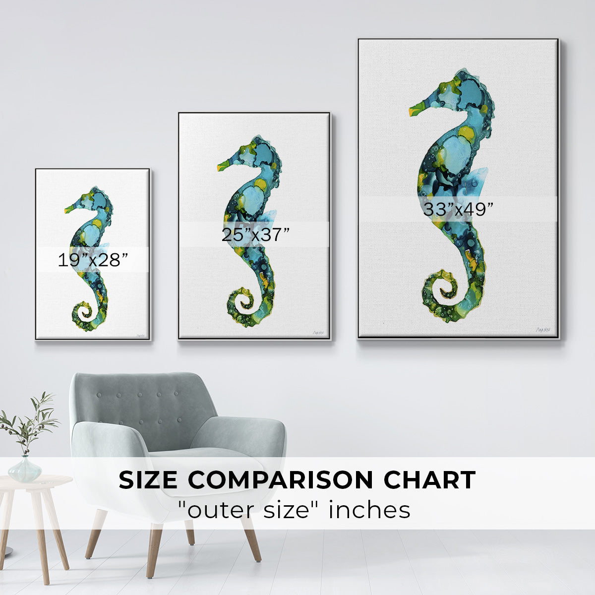 Seahorse Framed Premium Gallery Wrapped Canvas - Ready to Hang