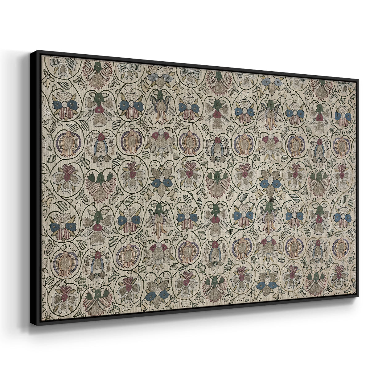 Long Cushion Cover (Printed Textile), c. 1600 - Floater Framed Canvas Print