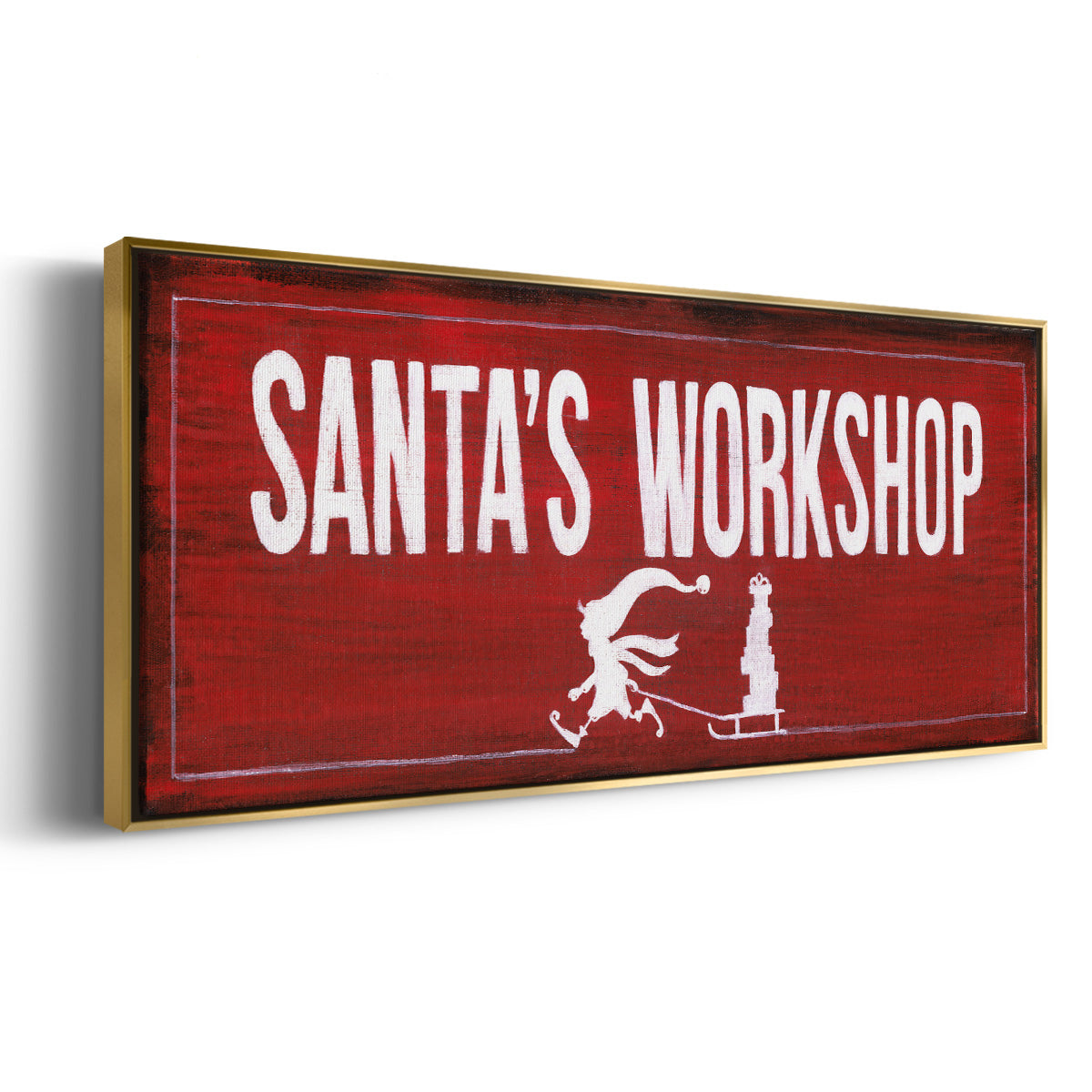 Santa's Workshop - Floater Framed Canvas Print