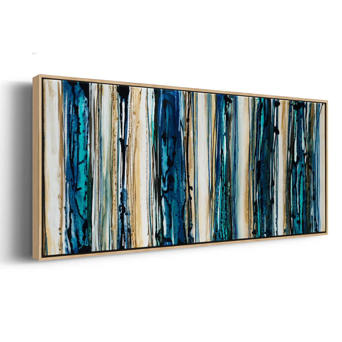 Blue Streaks - Floater Framed Canvas Print