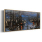 The Port of Le Havre, Night Effect, 1873 - Floater Framed Canvas Print