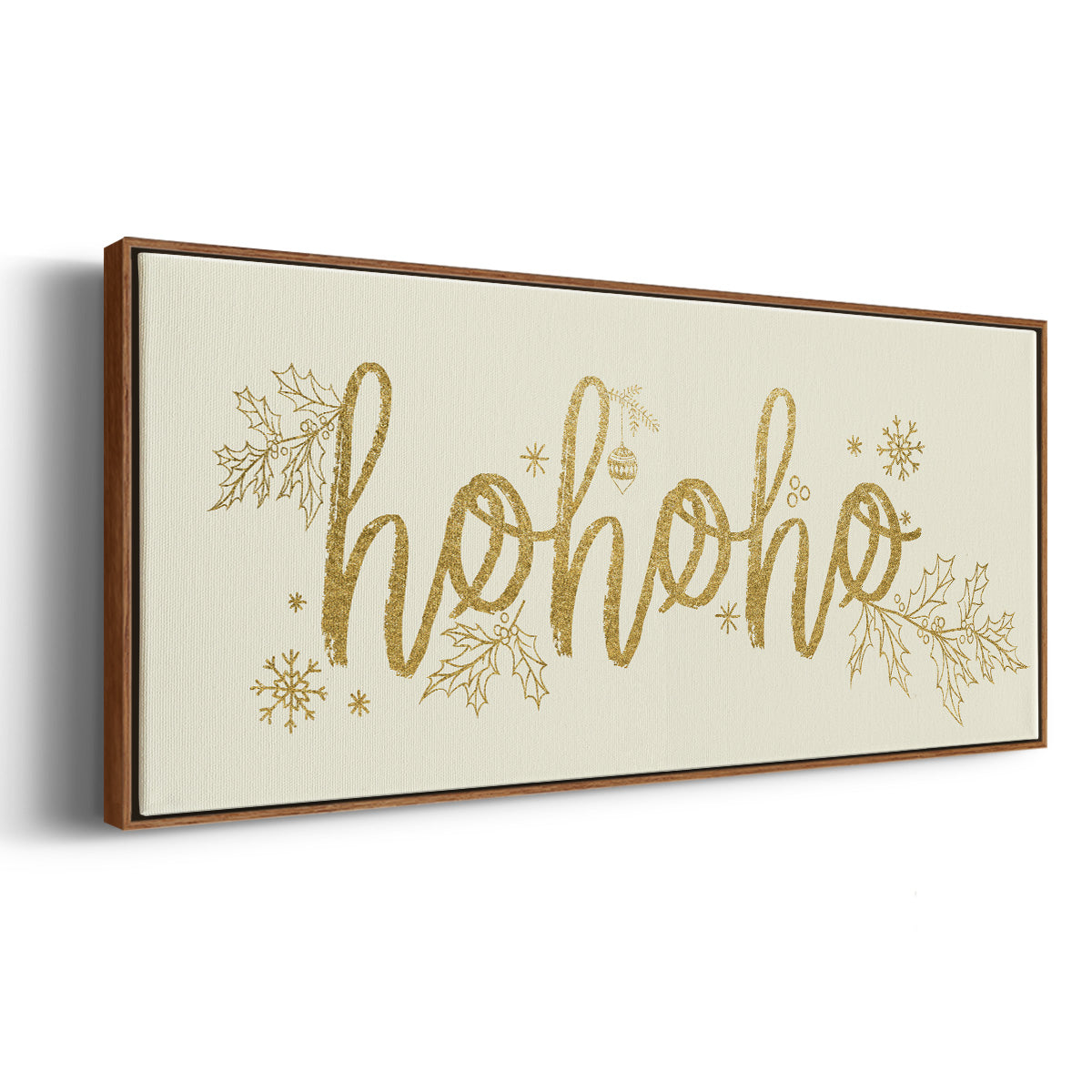 Golden HoHoHo - Floater Framed Canvas Print