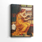 Side view of a canvas art print of a mystical composition with objects and focused light, showing gallery-wrapped depth.