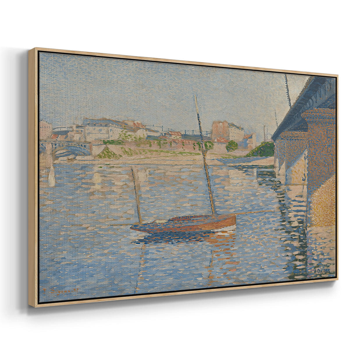 Le Clipper, Asnières, 1887 - Floater Framed Canvas Print