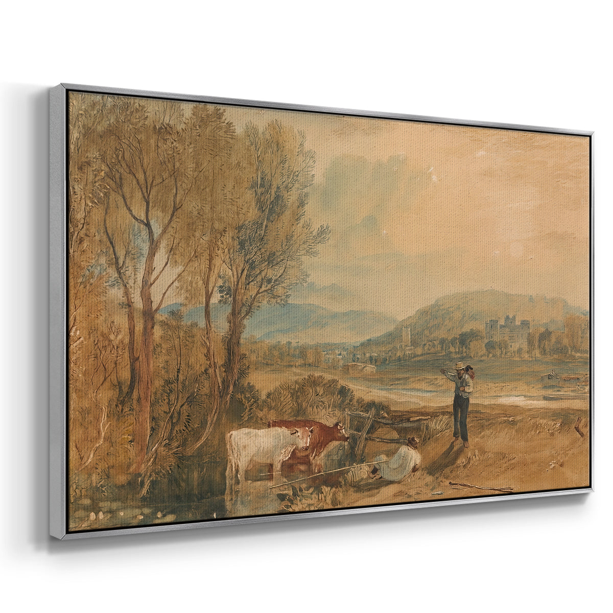 Lulworth Castle, Dorset, c. 1820 - Floater Framed Canvas Print
