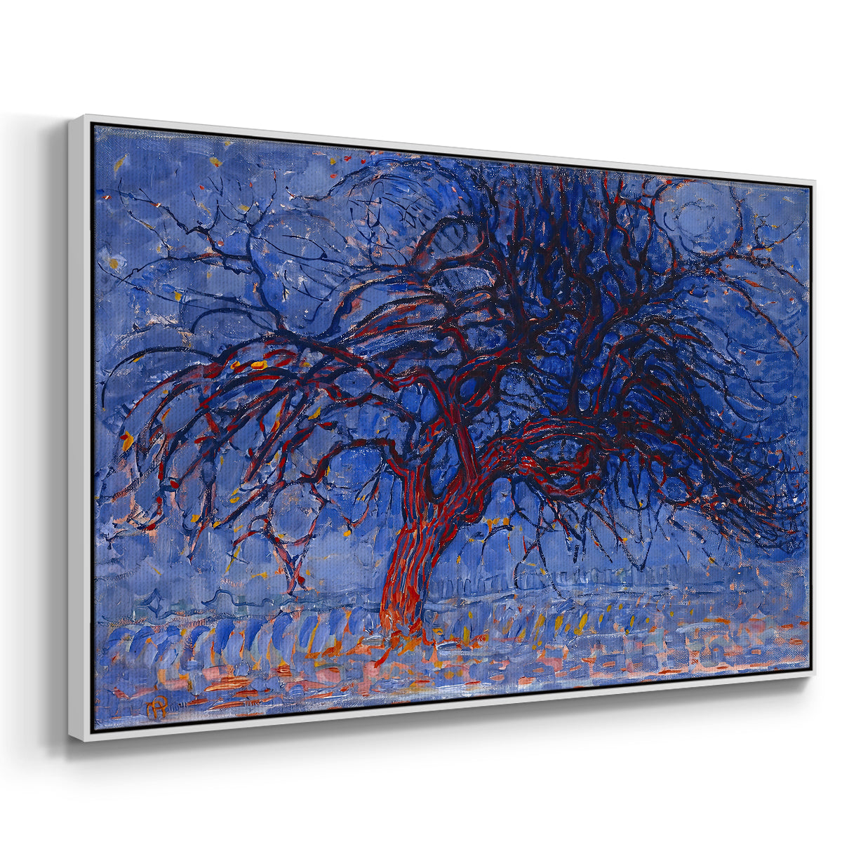 The Red Tree, 1909 - Floater Framed Canvas Print