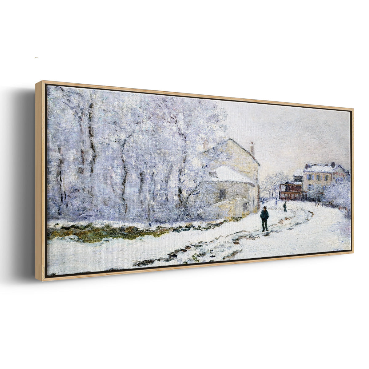 Snow in Argenteuil, 1875 - Floater Framed Canvas Print