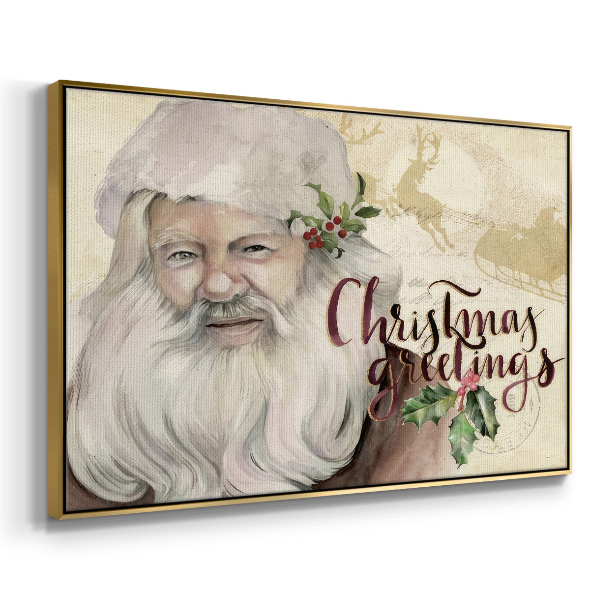 Christmas Greetings Collection A - Floater Framed Canvas Print