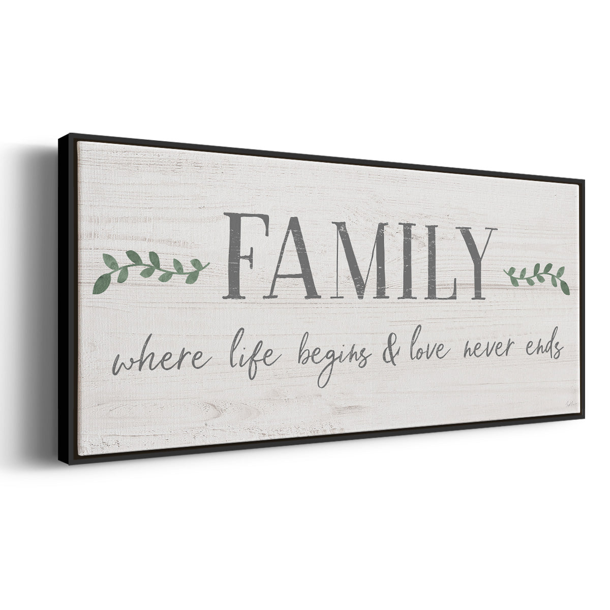 Love Never Ends - Floater Framed Canvas Print