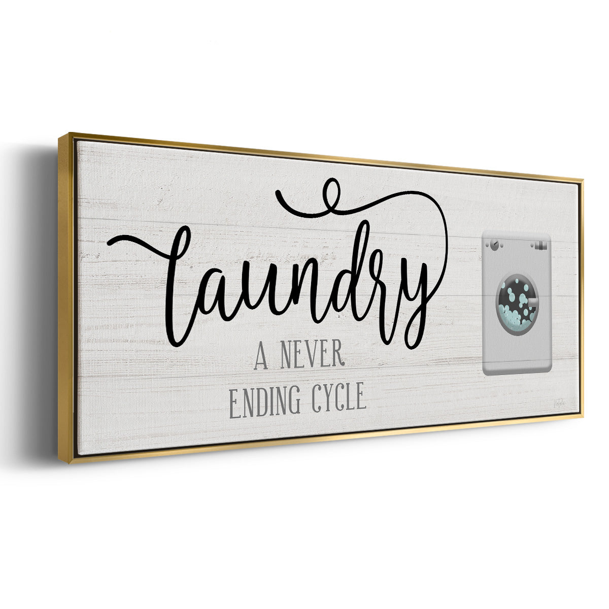Never Ending Laundry - Floater Framed Canvas Print