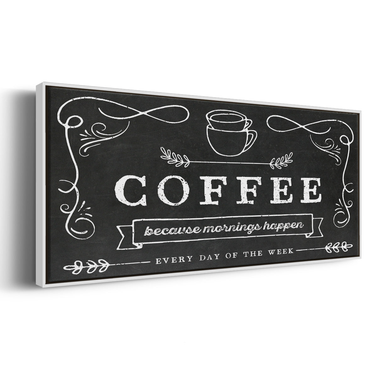 Coffee Everyday - Floater Framed Canvas Print
