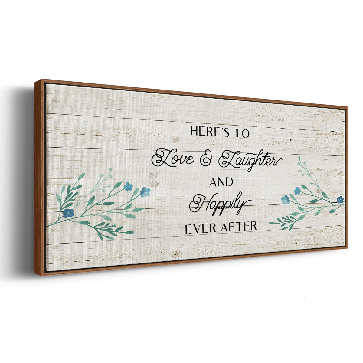 Floral Happily - Floater Framed Canvas Print