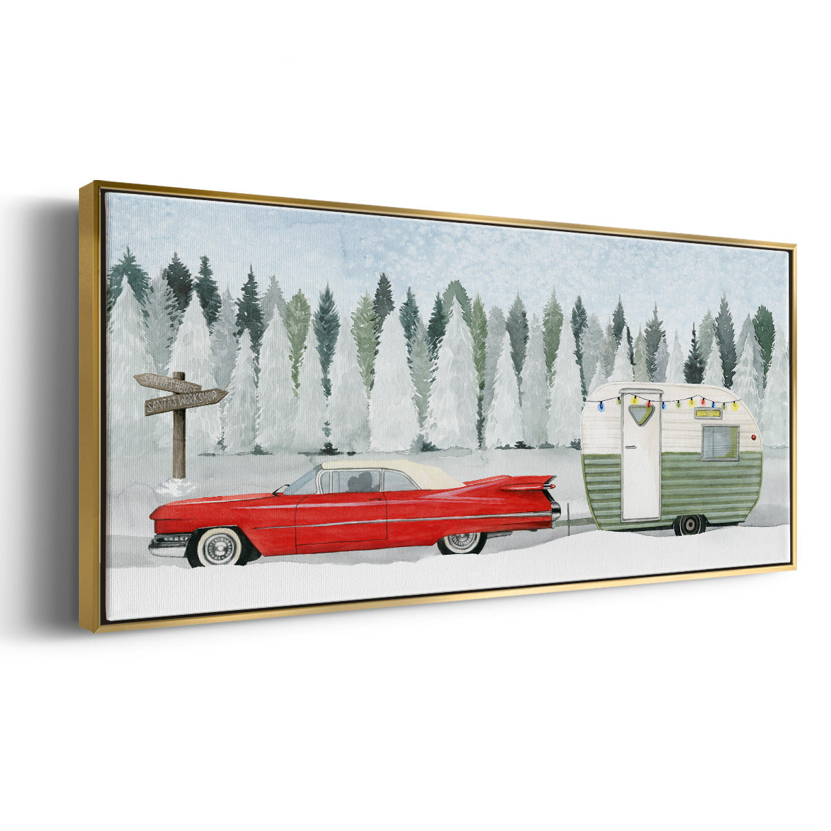 Holiday Roadtrip I - Floater Framed Canvas Print