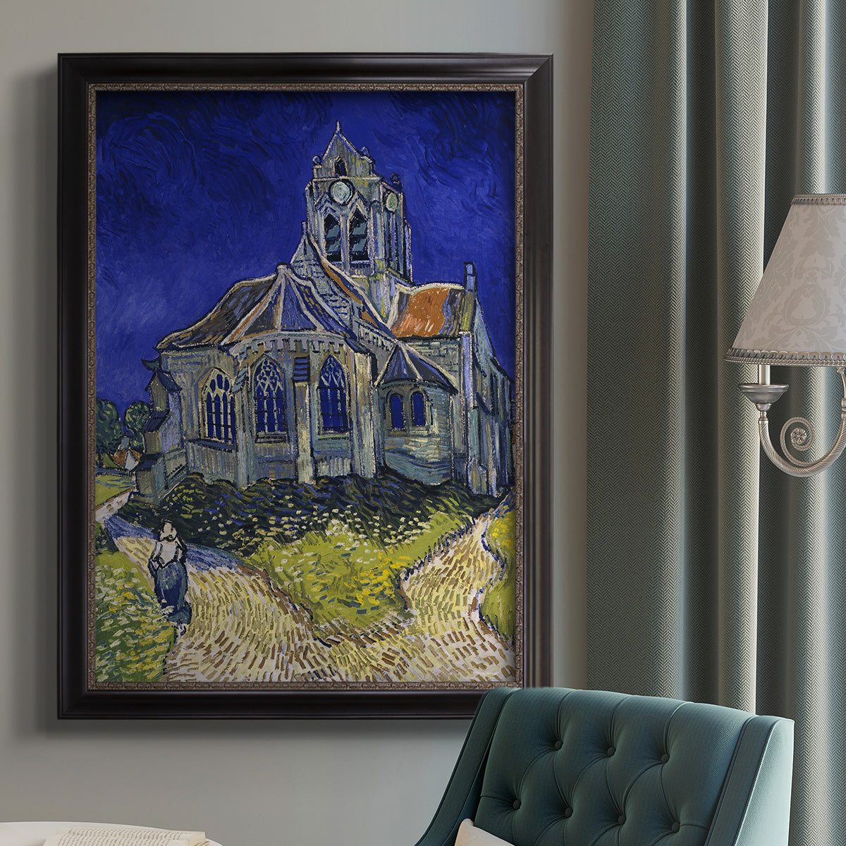 The Church at Auvers - Ornate Framed Canvas Print