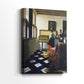 Side view of a canvas art print of a quiet domestic setting with balanced structure, showing gallery-wrapped depth.