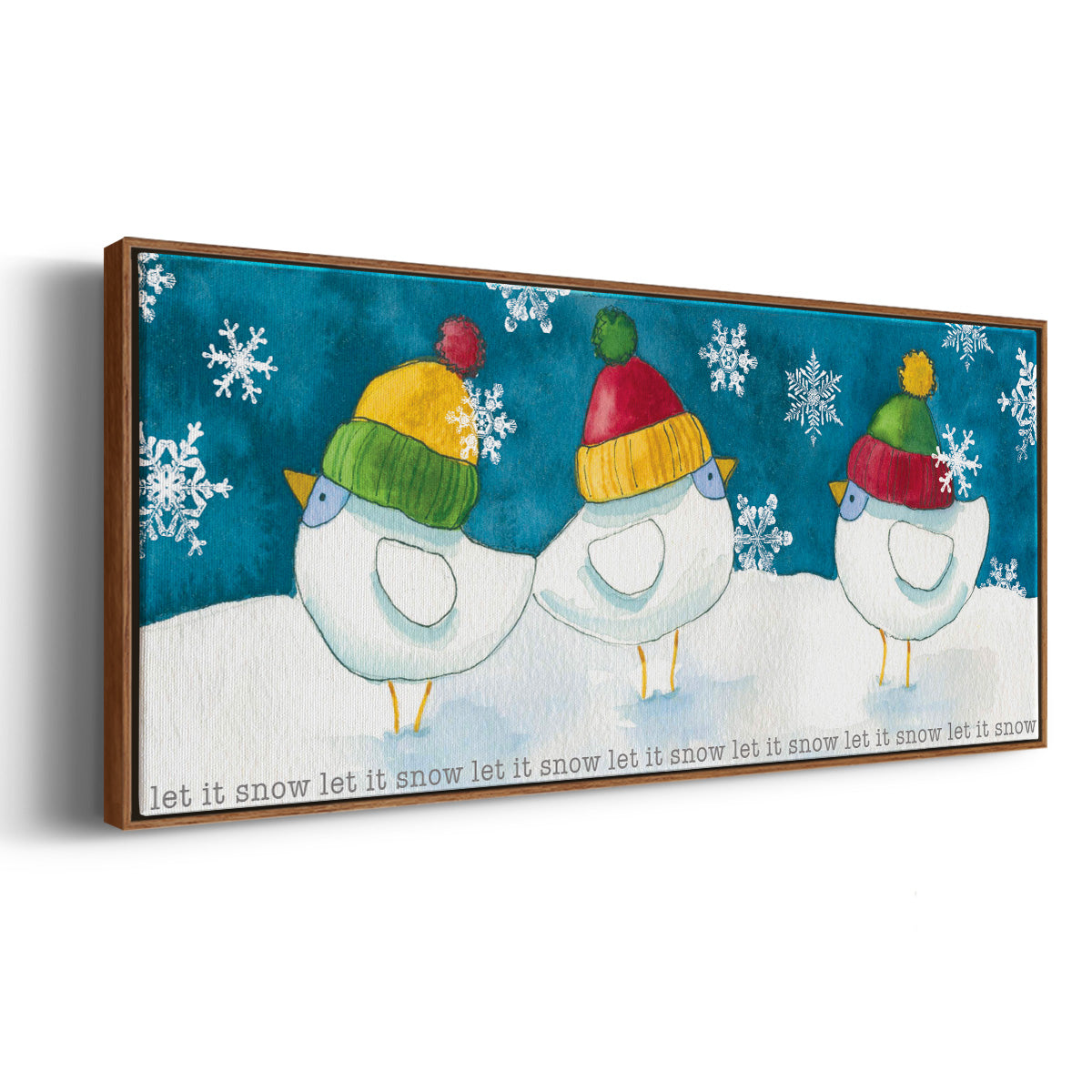 Merry Snowmen - Floater Framed Canvas Print