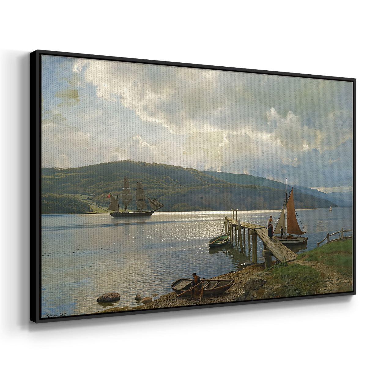 The Jetty at Feste near Moss, 1898 - Floater Framed Canvas Print