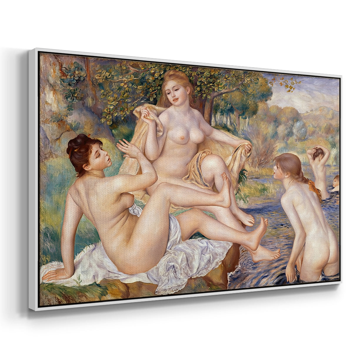 The Large Bathers, 1884-1887 - Floater Framed Canvas Print