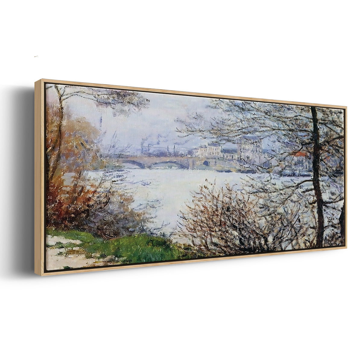 The Banks of the Seine, Ile de la Grande - Floater Framed Canvas Print