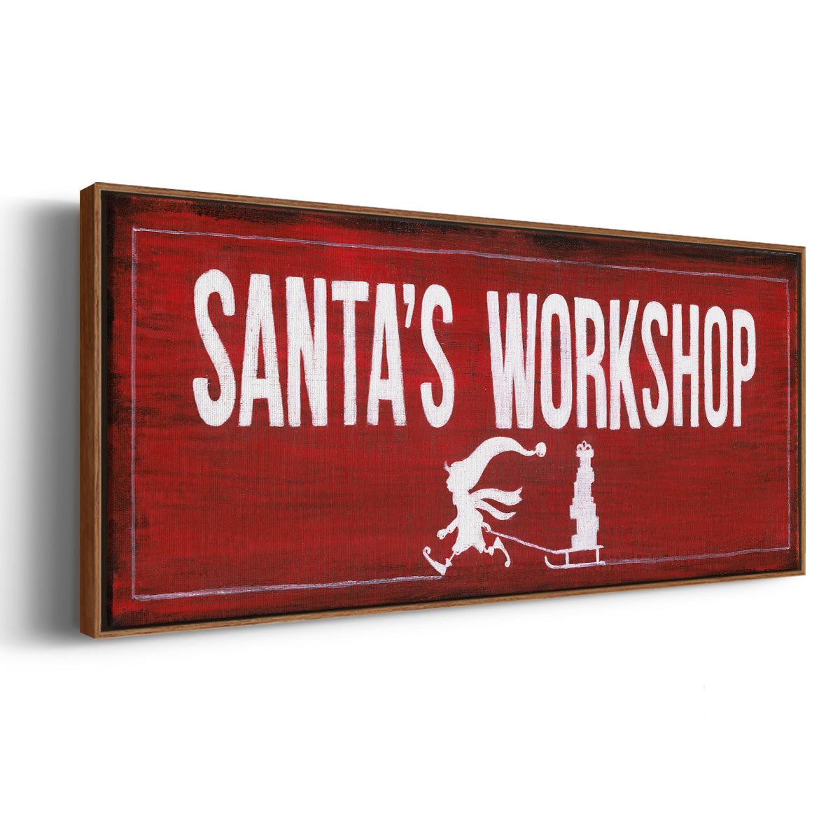 Santa's Workshop - Floater Framed Canvas Print