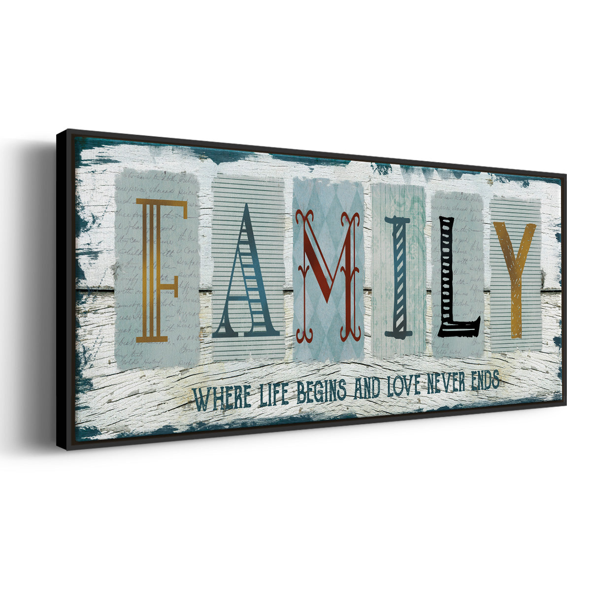 Family Where Life - Floater Framed Canvas Print