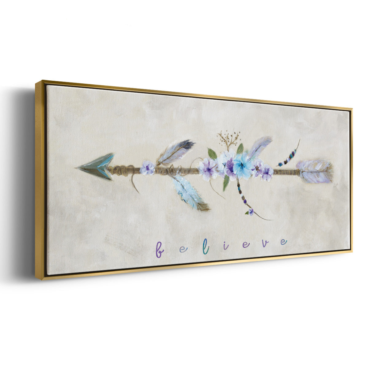 Boho Arrow I - Floater Framed Canvas Print