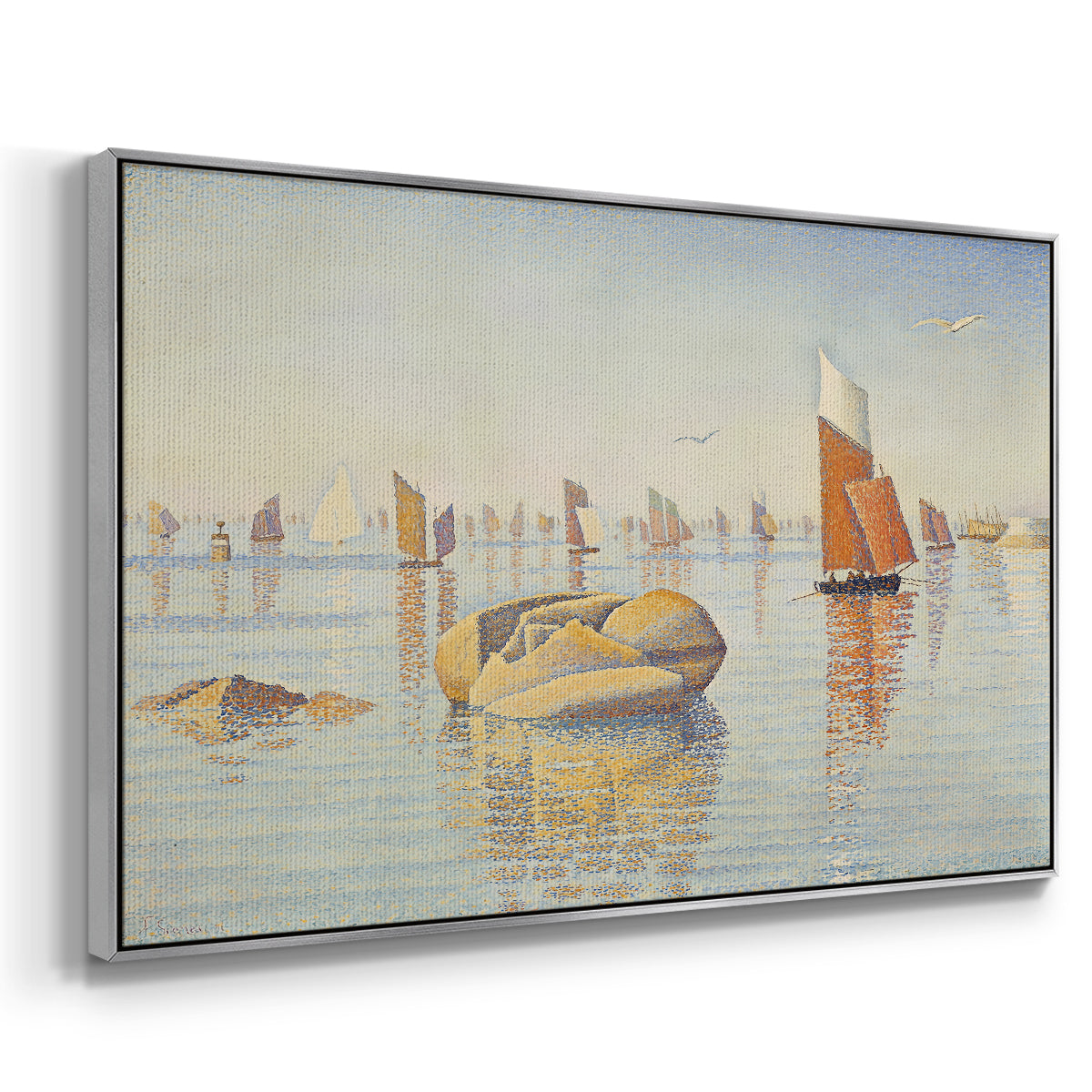 Concarneau, Quiet Morning, Opus 219, 1891 - Floater Framed Canvas Print
