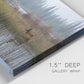 Close-up view of wrapped canvas corner featuring wildlife walking through open field.
