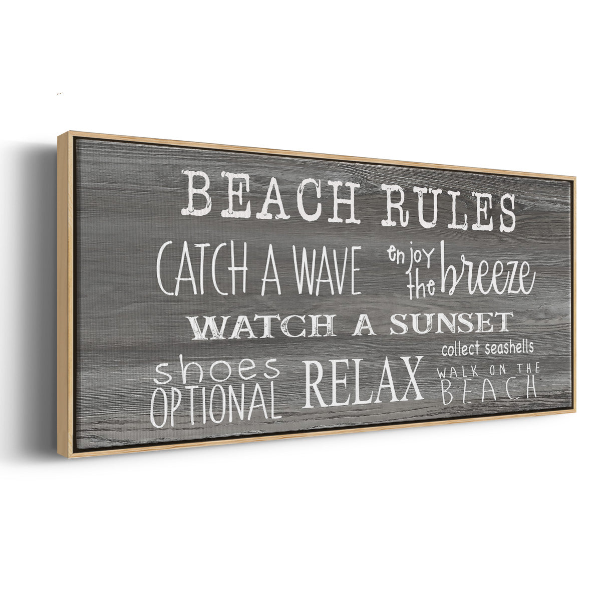Beach Rules - Floater Framed Canvas Print