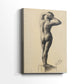 Side view of a canvas art print of a natural figure pose captured with clean lines, showing gallery-wrapped depth.