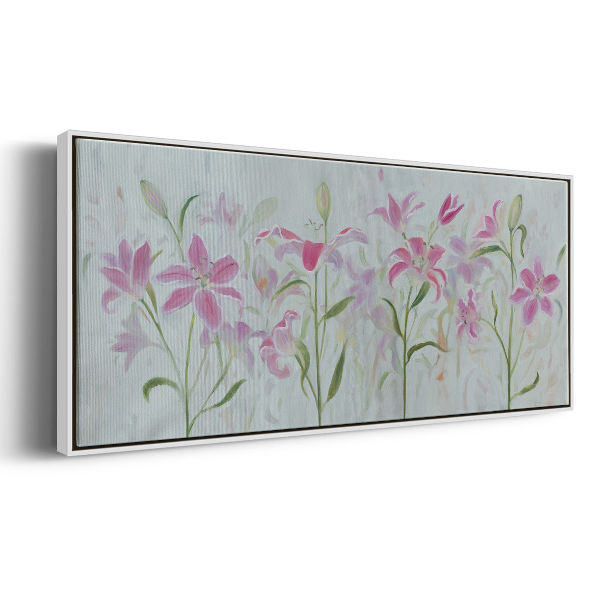 Dancing Pink Trio III - Floater Framed Canvas Print