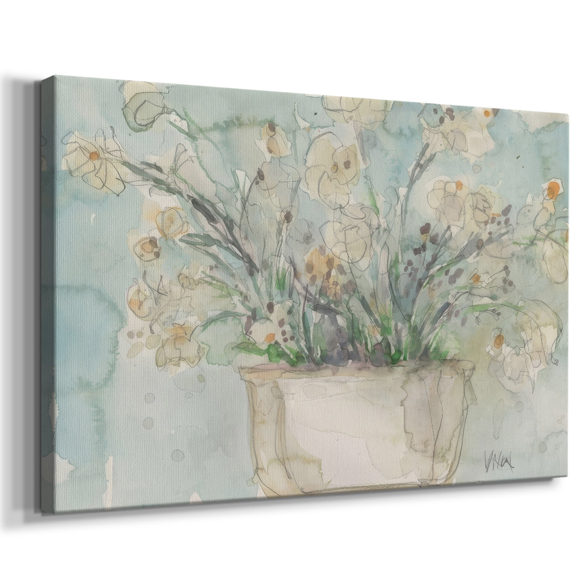 watercolor,painting,flowers,floral arrangement,pot,soft colors,blue background,delicate details,art,nature,illustration,home decor,still life,light colors,botanical,artist,tranquility,creativity,design,aesthetics,handmade,decoration,artwork,plant,beauty,blossom,petals,greenery,organic,minimalism,charm,elegance,color palette,expression,simplicity,ambiance,inspiration,visual art,contemporary art,natural elements