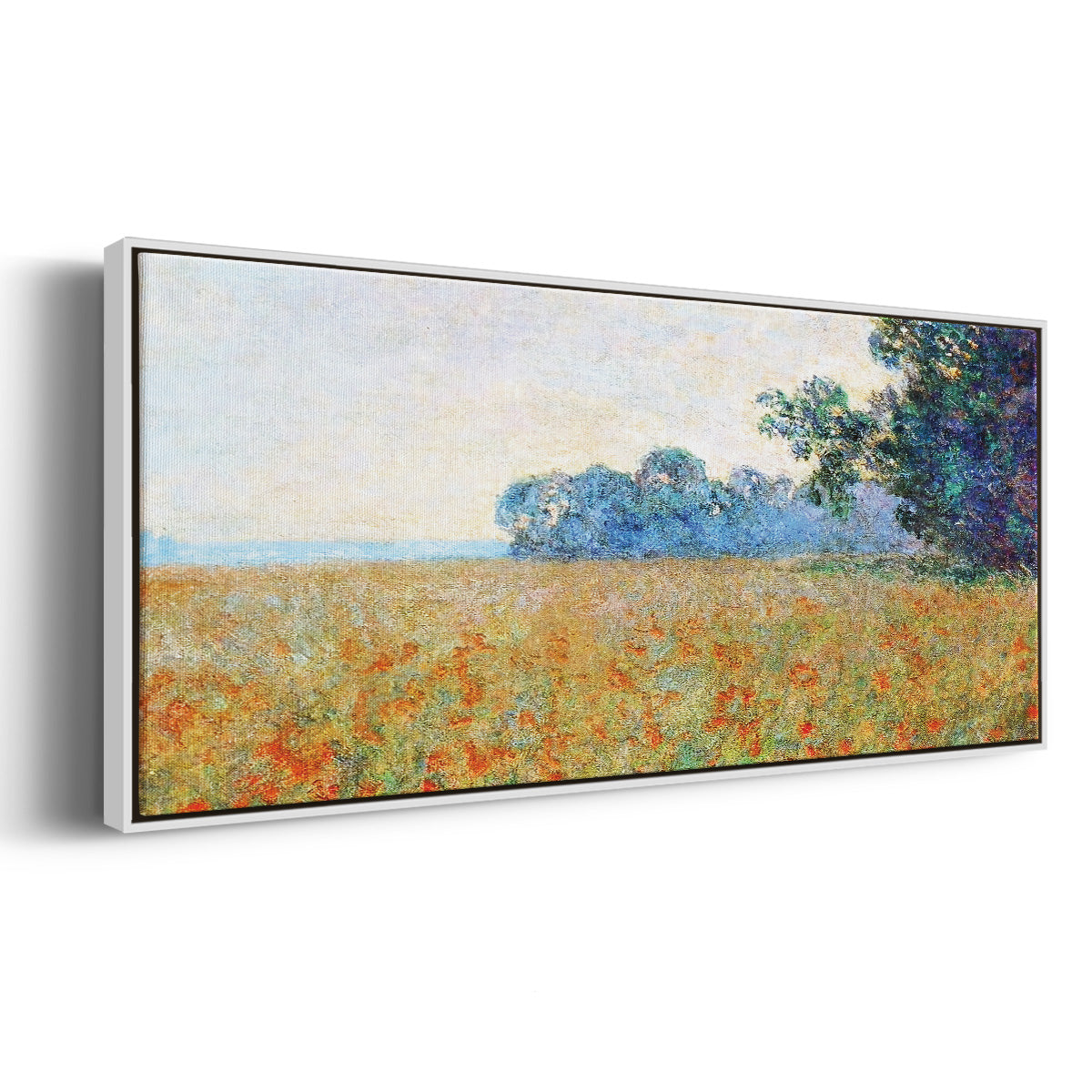 Oat and Poppy Field, 1890 - Floater Framed Canvas Print