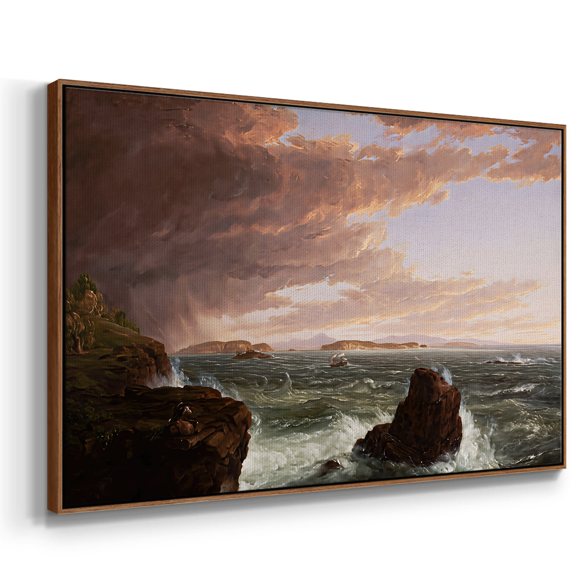 Views Across Frenchman's Bay from Mt. Desert Island, After a Squall, 1845 - Floater Framed Canvas Print