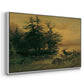 Wallowing Deer on the Shore of a Mountain Lake, c. 1850 - Floater Framed Canvas Print