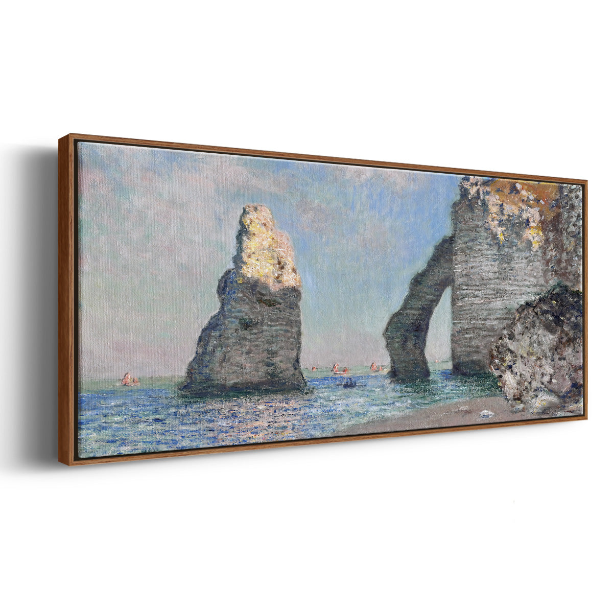 The Rock Needle and the Porte d'Aval, 1885 (Clark Art Institute version) - Floater Framed Canvas Print