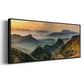 Jinshanling Mountains at Sunrise in Autumn Colors - Floater Framed Canvas Print