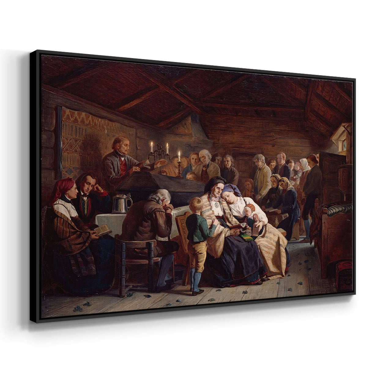 Funeral Feast, 1854 - Floater Framed Canvas Print