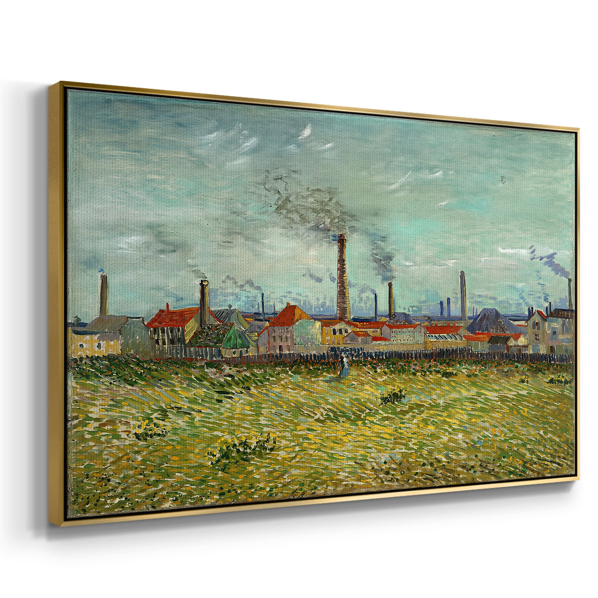 Factories at Clichy, 1887 - Floater Framed Canvas Print