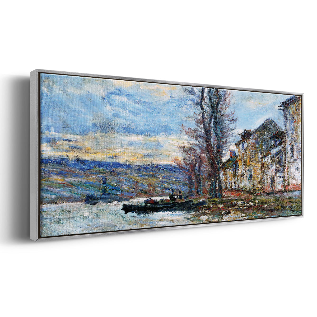 The Seine at Lavacourt, Winter, 1879 - Floater Framed Canvas Print