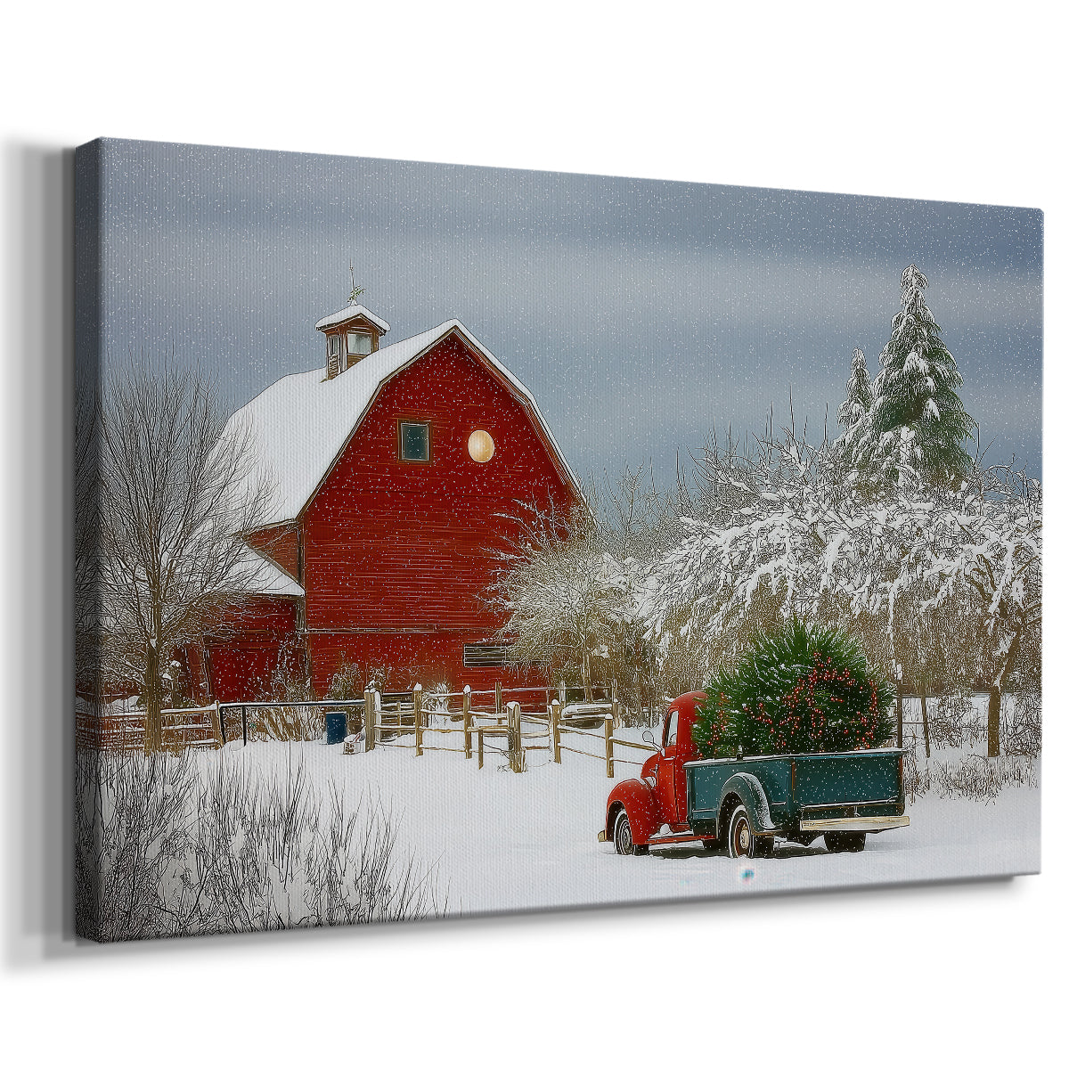 Pale Winter Yule Chapel - Canvas Art Print