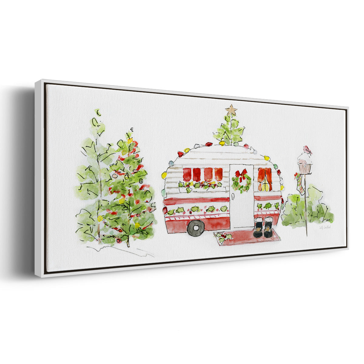 Holiday Camper II - Floater Framed Canvas Print