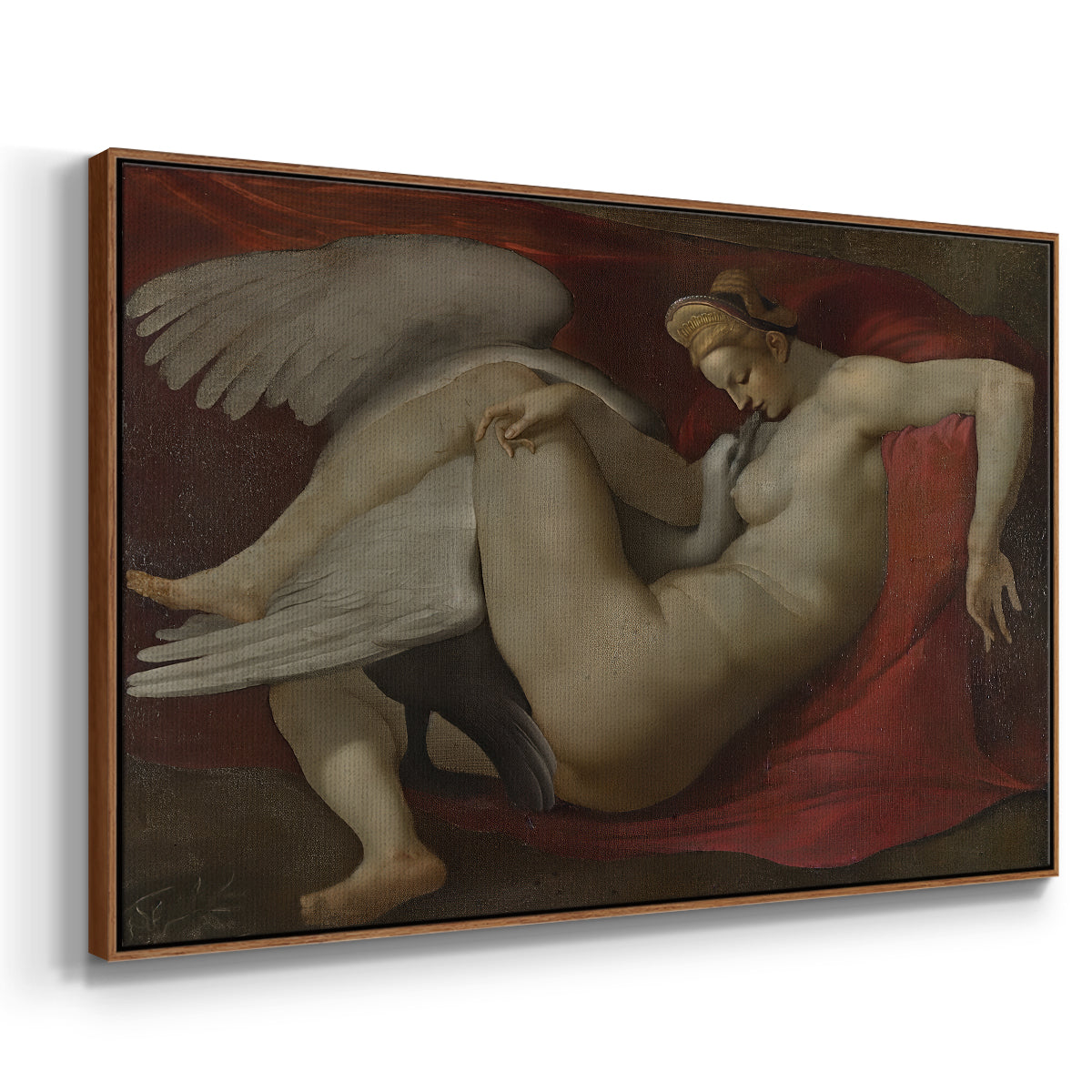 Leda and the Swan (16th-Century Version), c. 1530 - Floater Framed Canvas Print