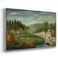 Pastoral Landscape with Stream, Fisherman and Strollers, 1875-1880 - Floater Framed Canvas Print