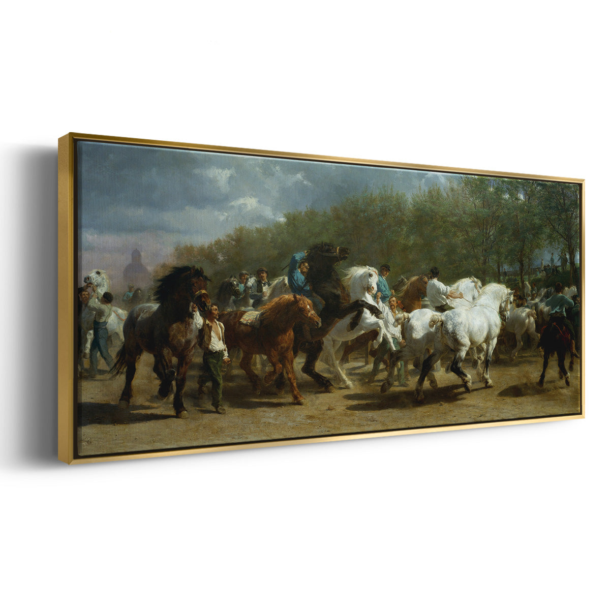 The Horse Fair - Floater Framed Canvas Print