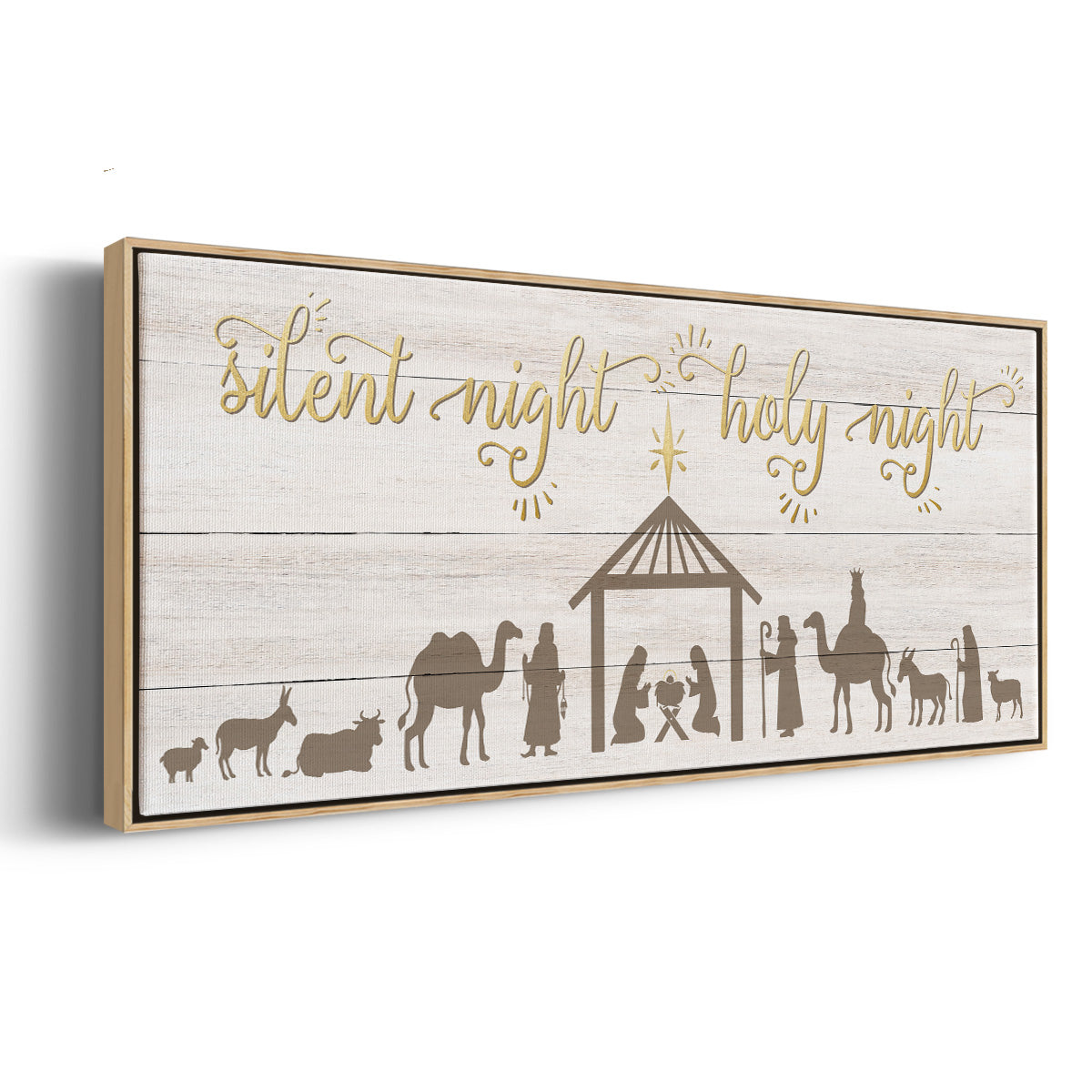 Silent Night Nativity - Floater Framed Canvas Print